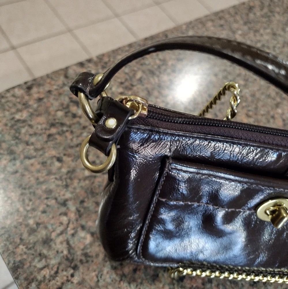 Coach Ergo patent leather wristlet
