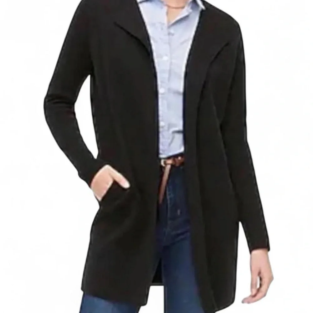 J.Crew Vanessa Cardigan Sweater Jacket – Black, Size S | Open Front |