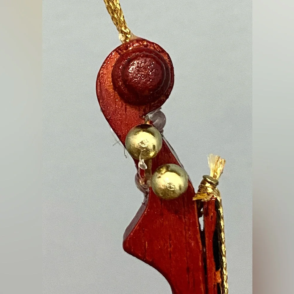 Midwest Vintage Wood Violin Set of 3 Holiday Christmas Ornaments