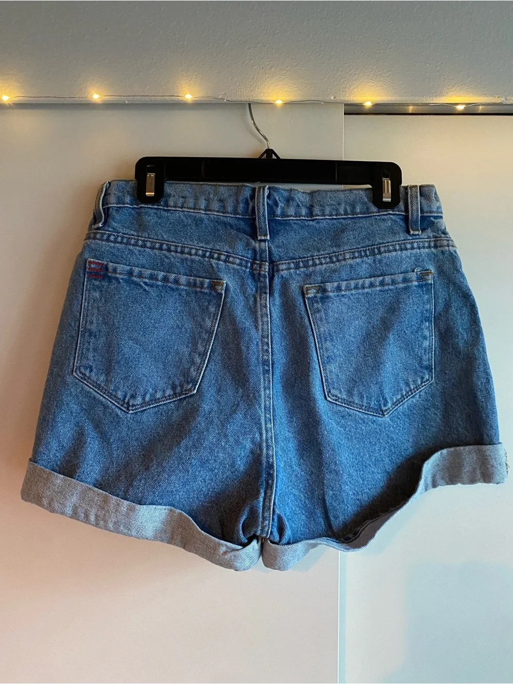 BDG High-Rise Rolled Hem Denim Shorts - Blue Size 29 W