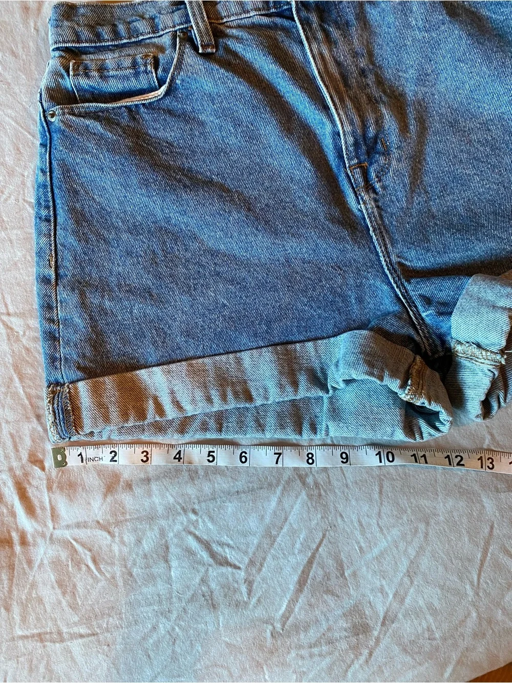 BDG High-Rise Rolled Hem Denim Shorts - Blue Size 29 W