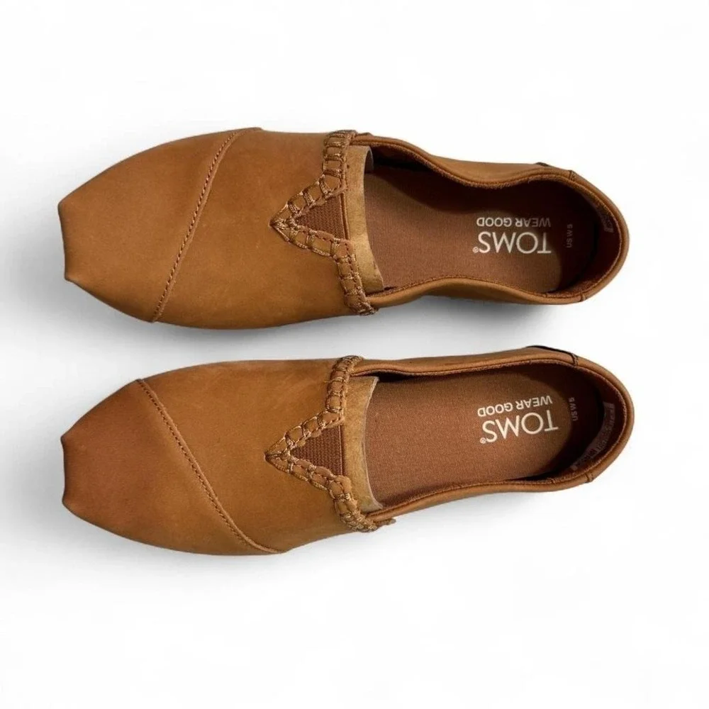 Toms tan leather