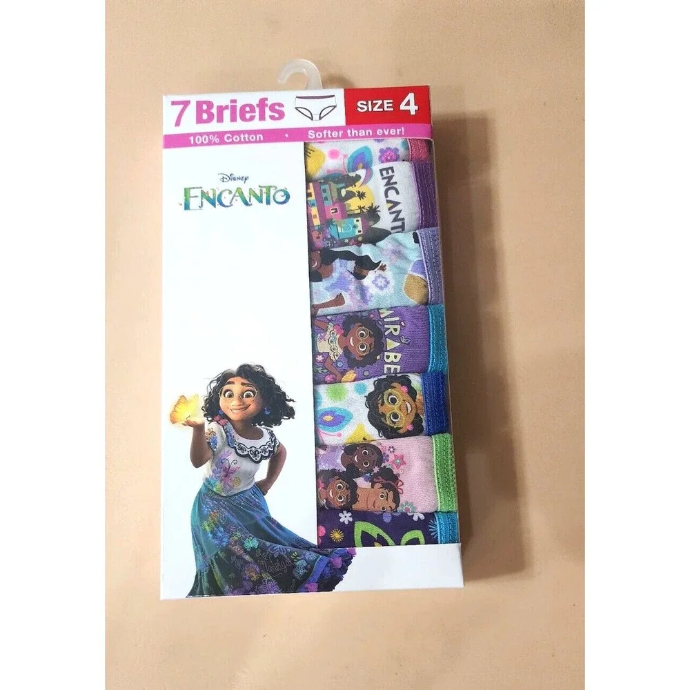 Handcrafted Disney Encanto Girls Briefs 7 pack Size 4‎ 100 % Cotton New in box
