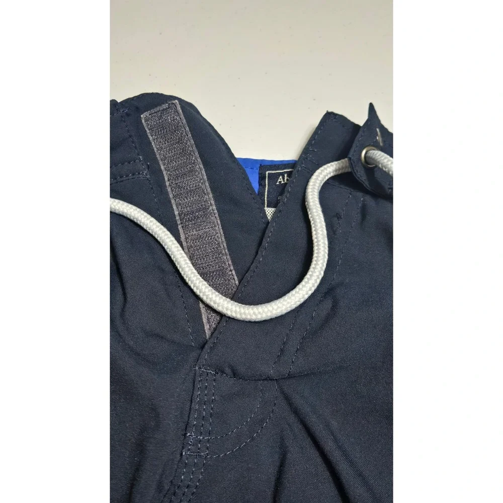 Abercrombie & Fitch Board Shorts Mens 31 Navy Blue Stretch Swim Trunks Logo