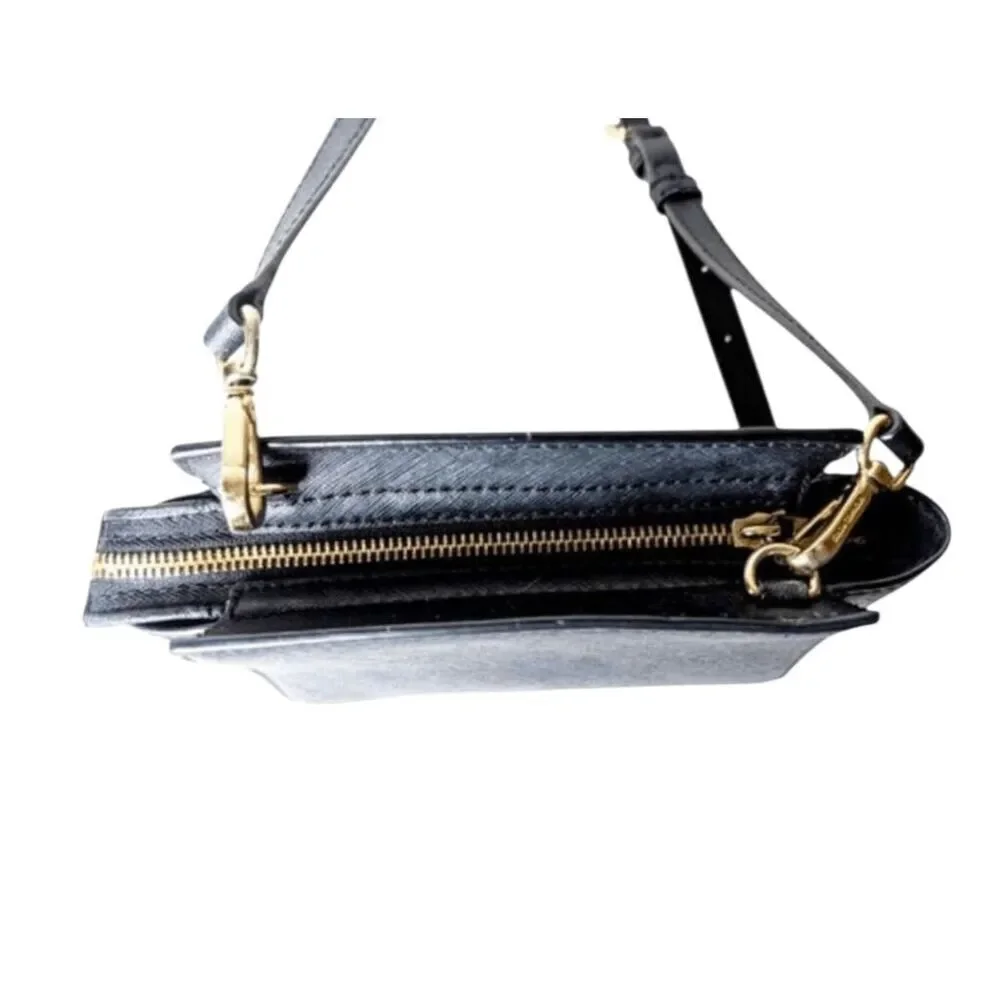 MICHAEL KORS Selma Mini Black Saffiano Leather Crossbody Bag