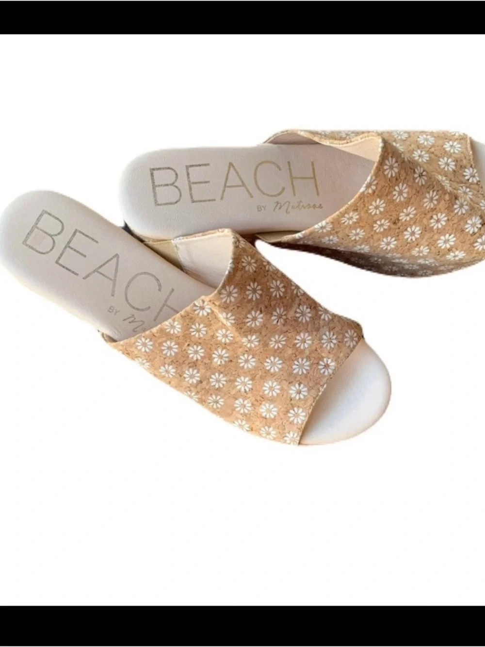 Beach by Matisse Terry Daisy Cork Platform Slide Sandals Size 10