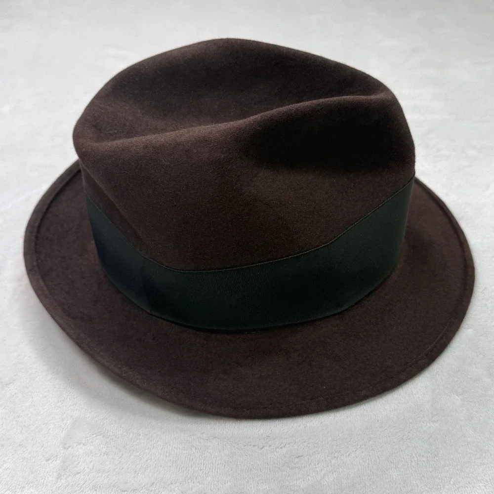 Vintage 1950s Stevens Lee Brown Felt Fedora‎ Hat 7 1/4 USA