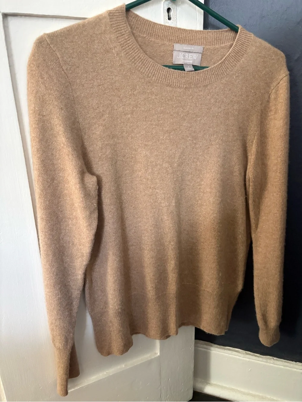 J. Crew Men’s Camel Crewneck Sweater - Soft Tan Cashmere Blend