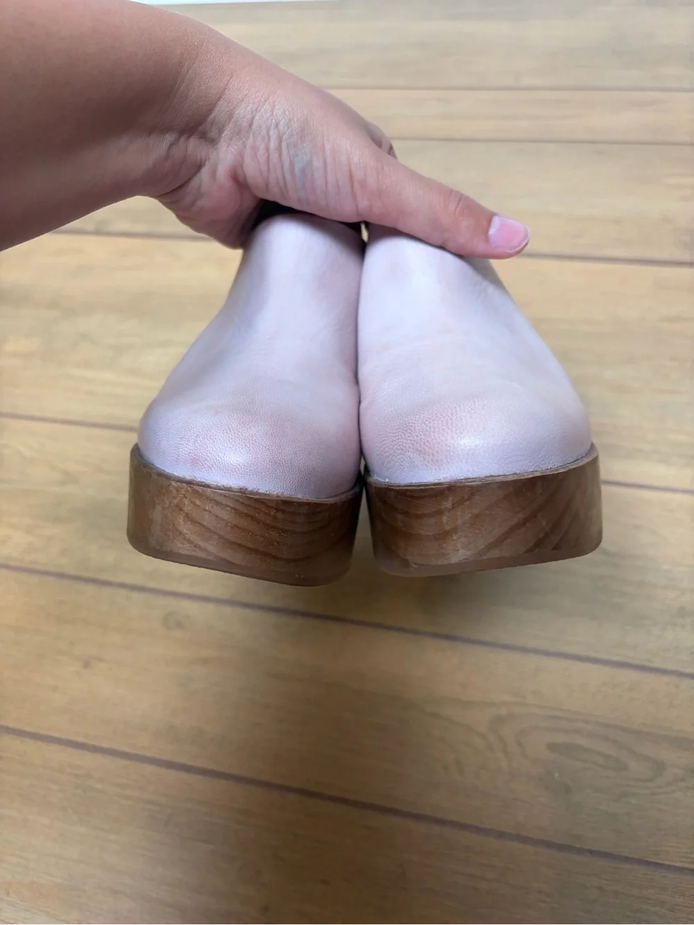 Free People Pink Leather Platform Clogs