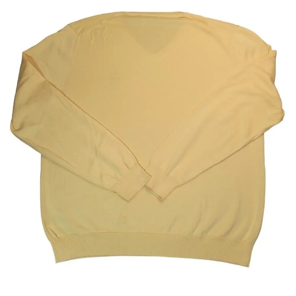 Brooks Brothers Supima Sweater XL Yellow Preppy Golf Luxe