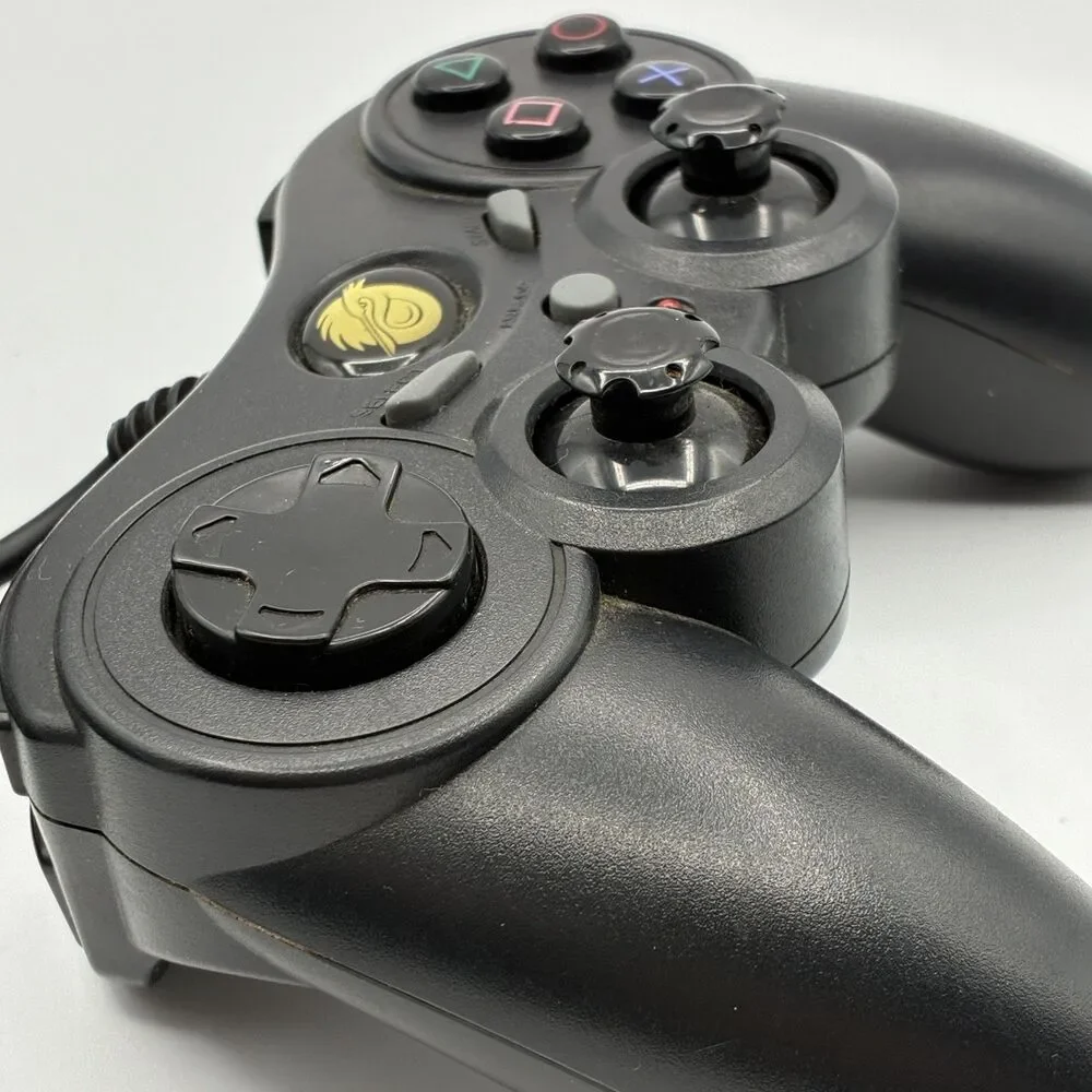 Pelican PL-6688 Wired Controller for Sony PlayStation 1 2 PS1 PS2 Black Dual