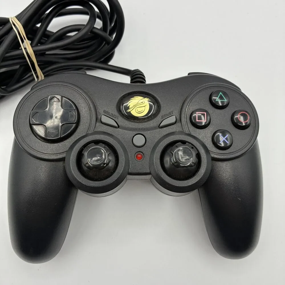 Pelican PL-6688 Wired Controller for Sony PlayStation 1 2 PS1 PS2 Black Dual