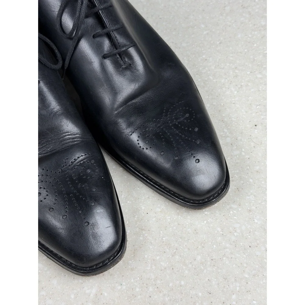 Calzoleria Toscana Men's Sz 10 US Black Leather Oxfords EUR 43 Made Italy