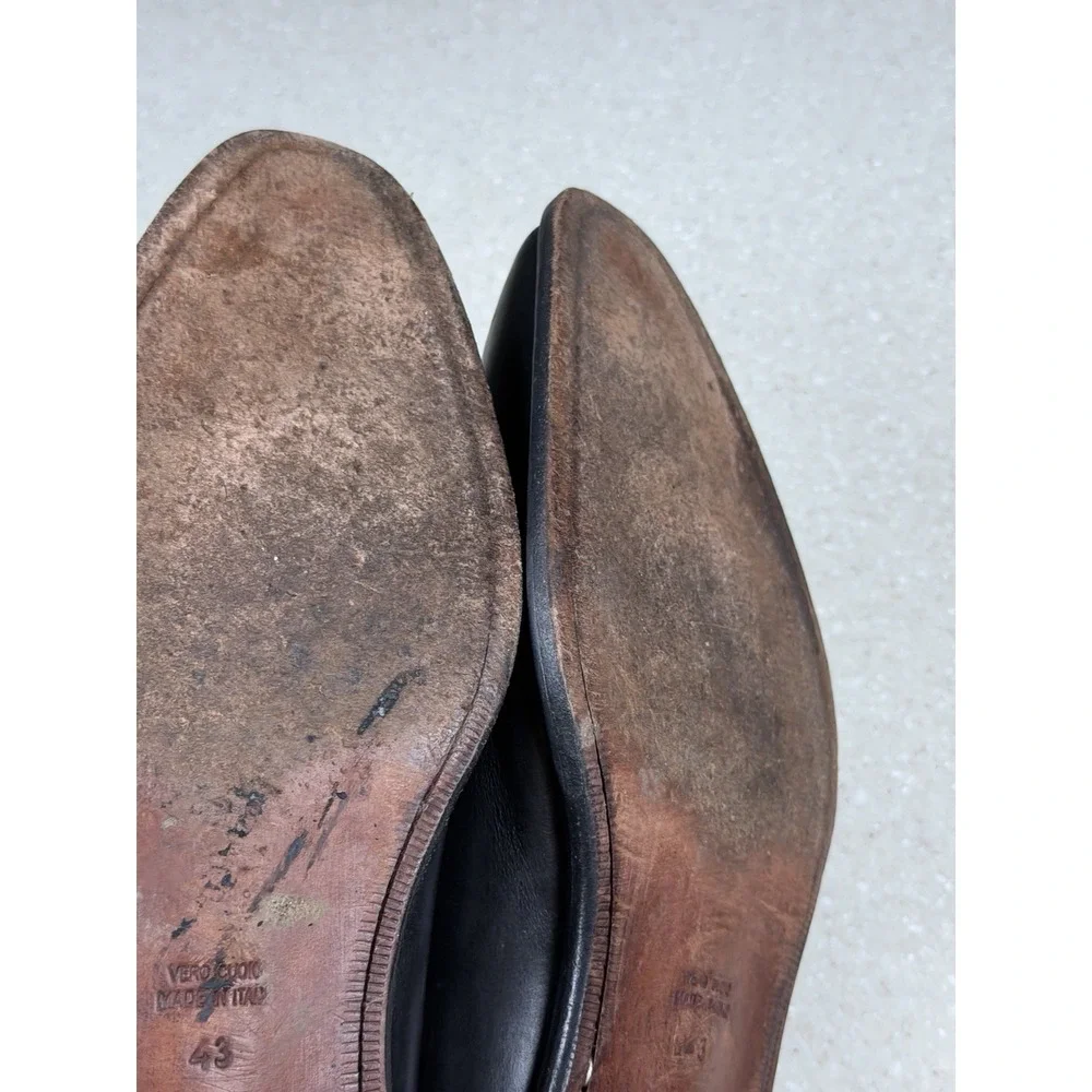 Calzoleria Toscana Men's Sz 10 US Black Leather Oxfords EUR 43 Made Italy