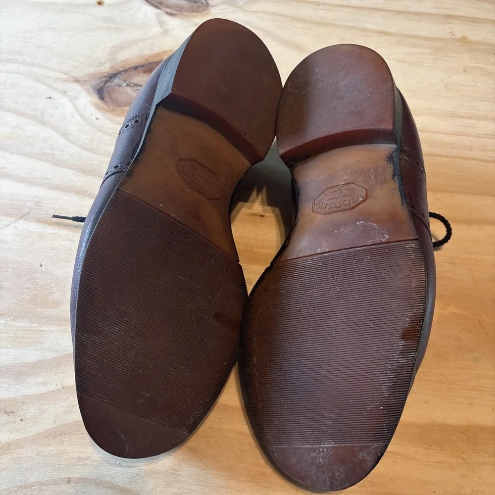 Musebeck All Seasons Casuals Oxfords Shoes Mens 8.5 EEE Brown Leather USA Vibram