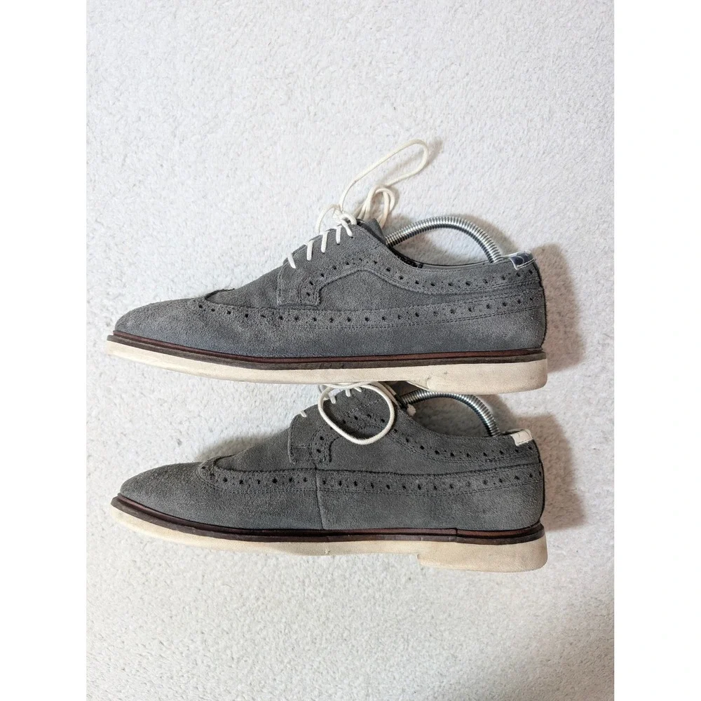 Paisley & Gray Wingtip‎ Oxford Mens 9 Gray Suede Brogue Dress Shoes