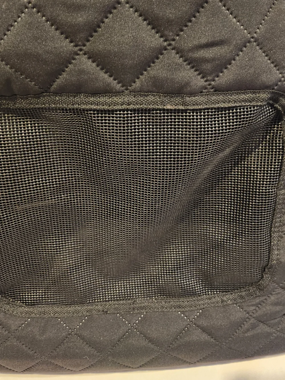 Quilted Black Pet Carrier Tote Bag
