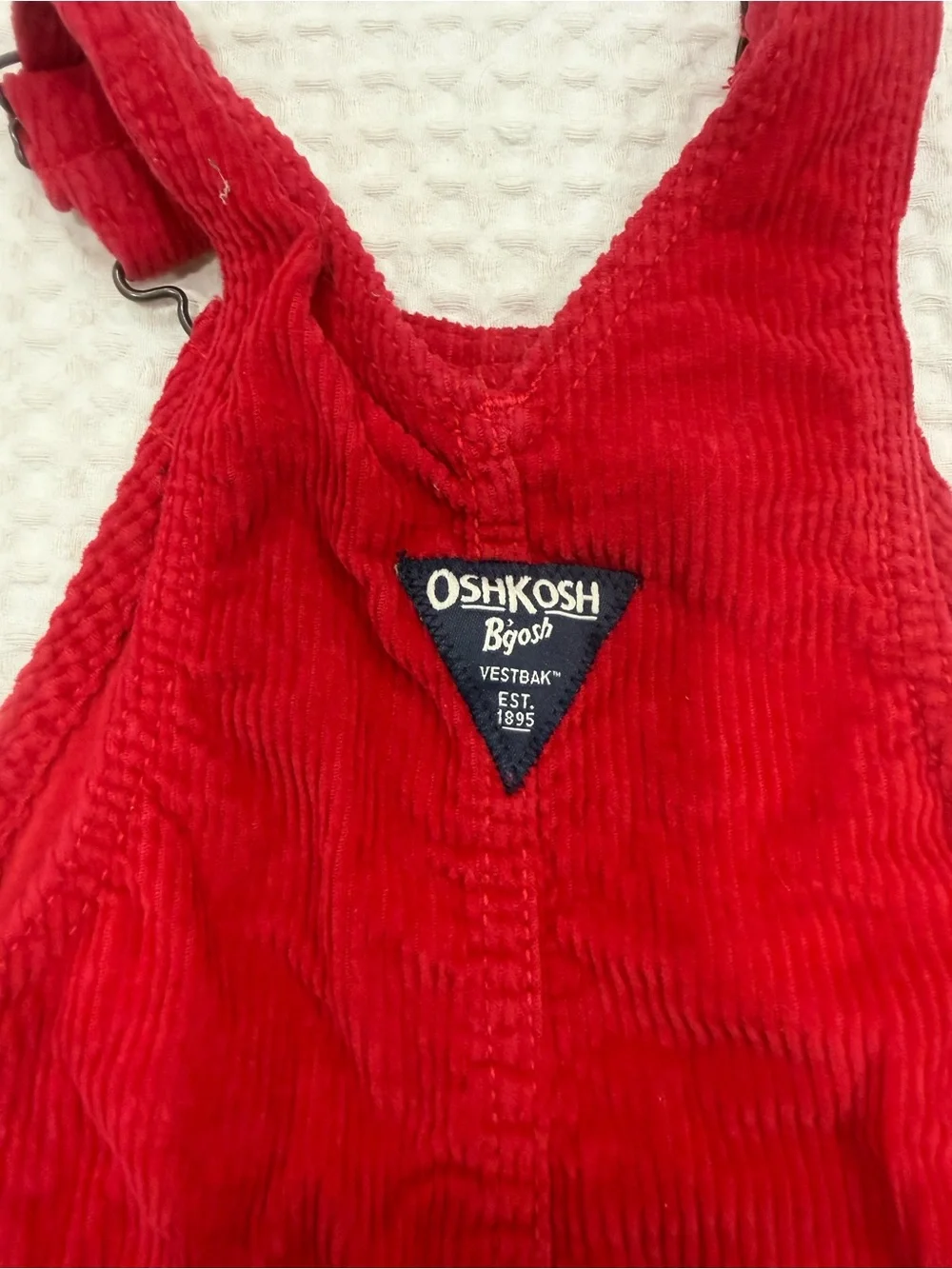 OshKosh Bgosh red corduroy bib