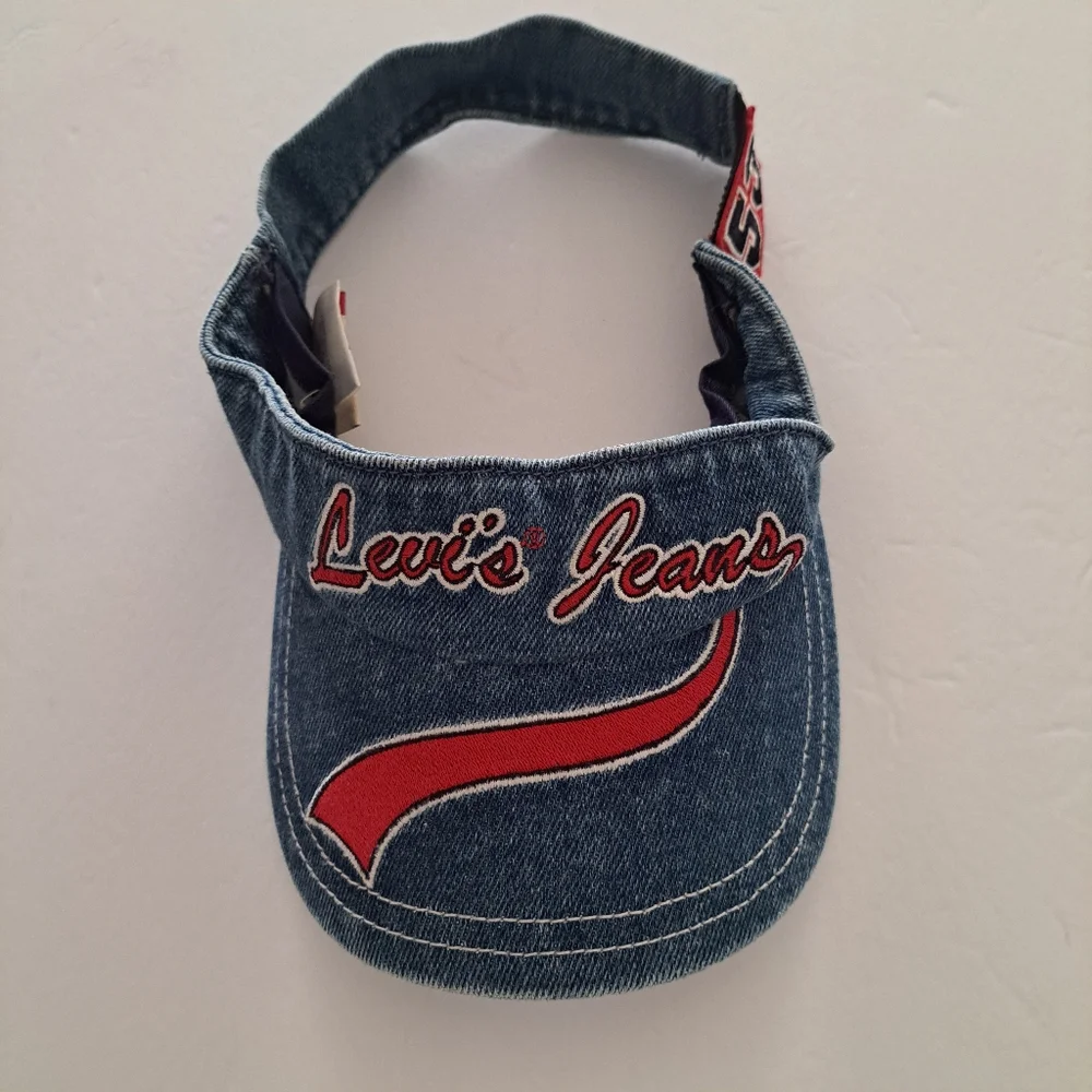 Levi's Jeans Blue Denim Visor Red White Lettering Logo Cotton Kid's O/S