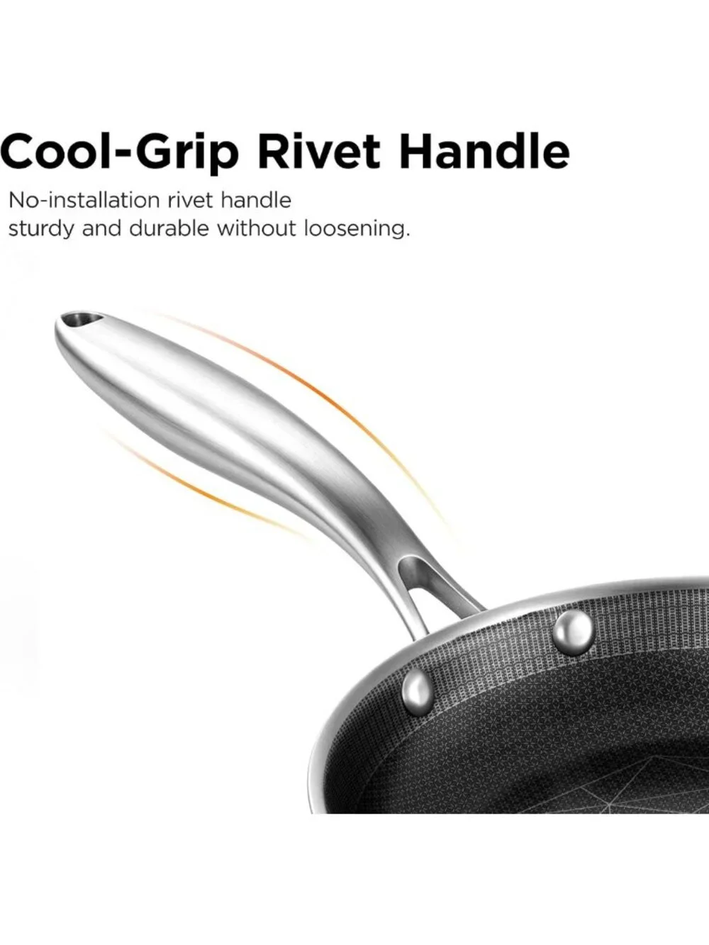 8-Inch Stainless Steel Hybrid Nonstick Frying Pan - Durable, Easy Clean Cookware