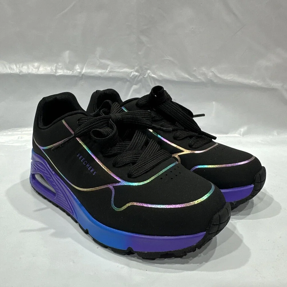 Skechers Street Uno Gen1 Sneaker Kids 13 Black Memory Foam Walking Shoes EBS2824