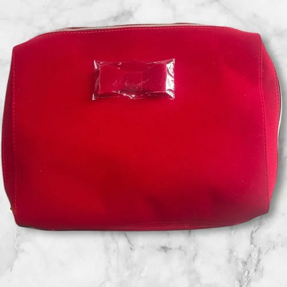 Estée Lauder Elegant Red Bow Velvet Bag!