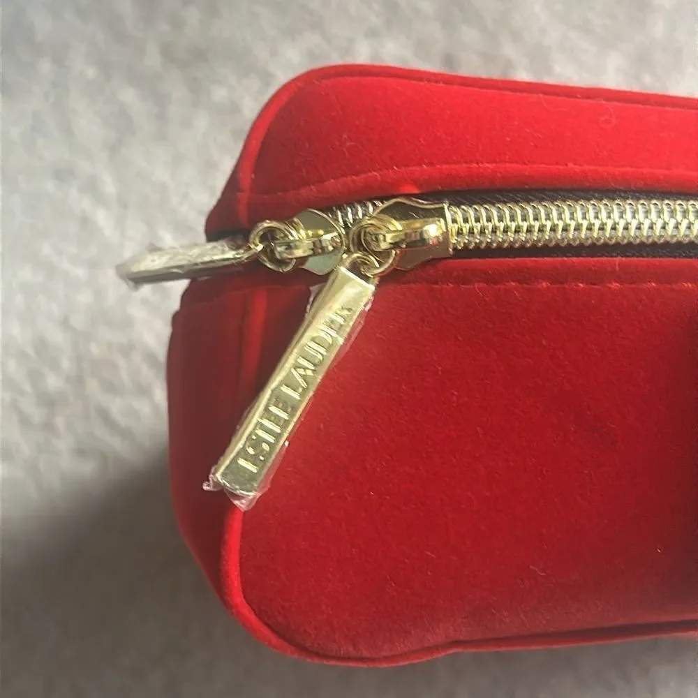 Estée Lauder Elegant Red Bow Velvet Bag!