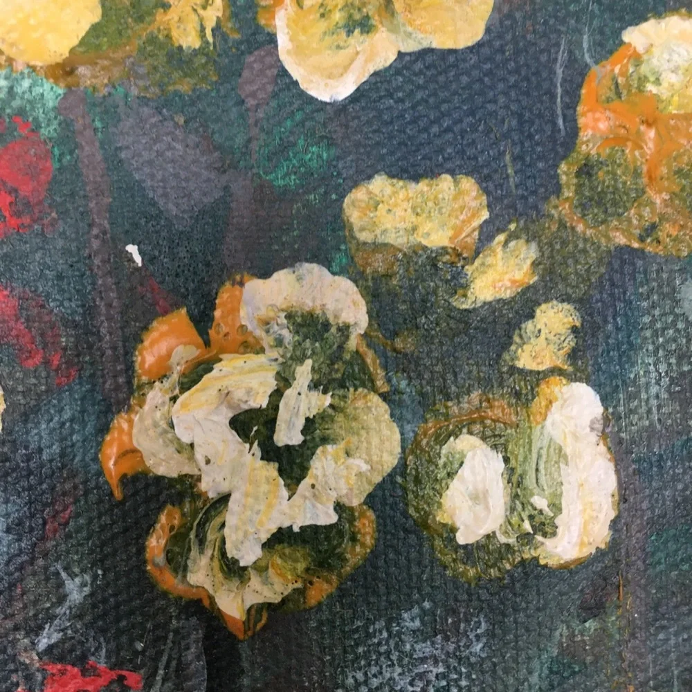 Vintage 1982 Brick Path Walkway Painting Signed Original Pottery Garden Doorway