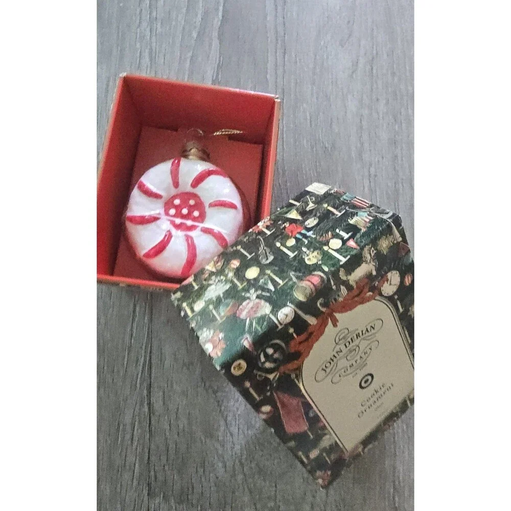 John Derian Target Striped Cookie Glass Christmas Ornament 2025 Limited Edition