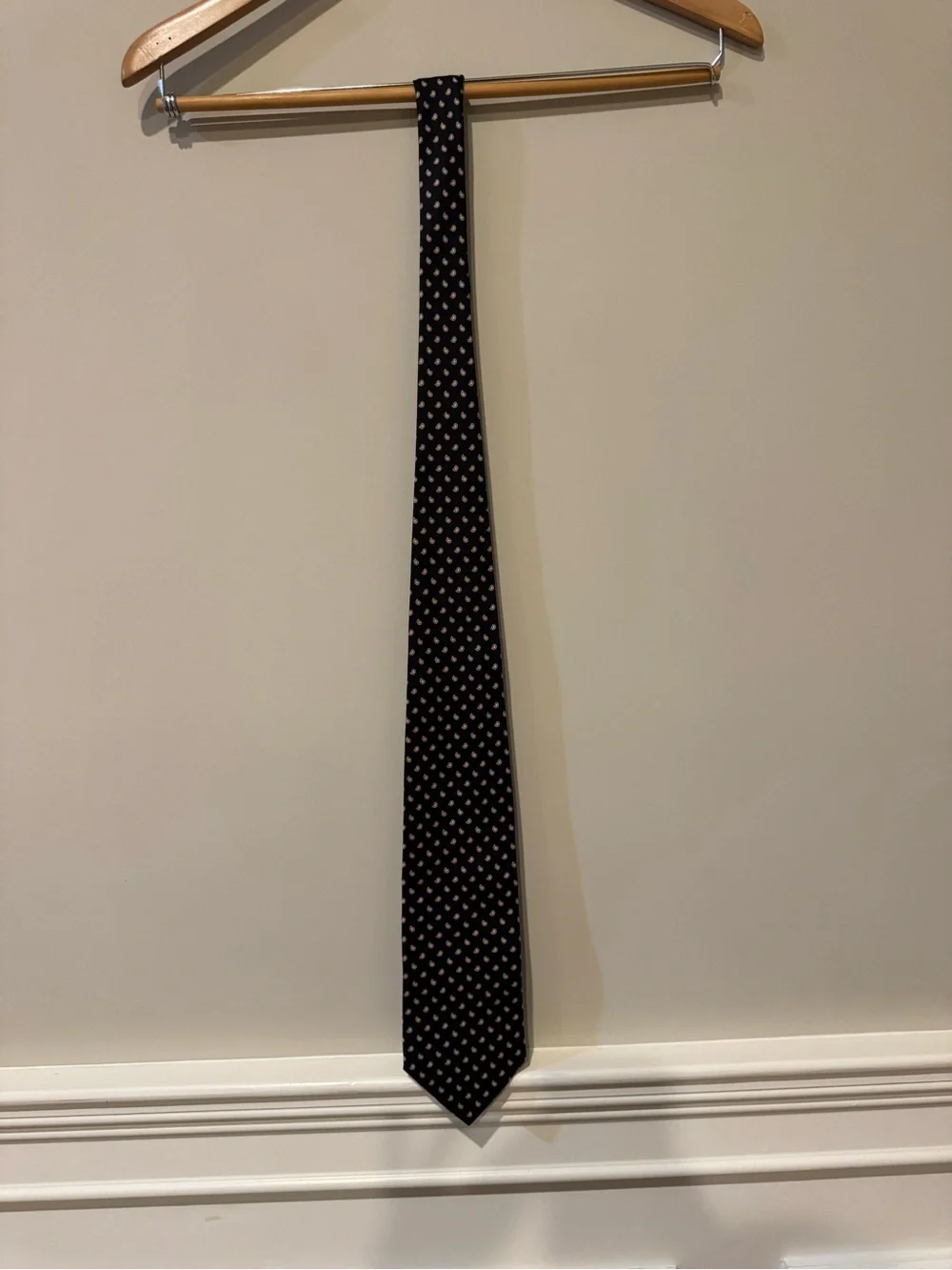 NWT Brooks Brother Makers Black Tie with dots