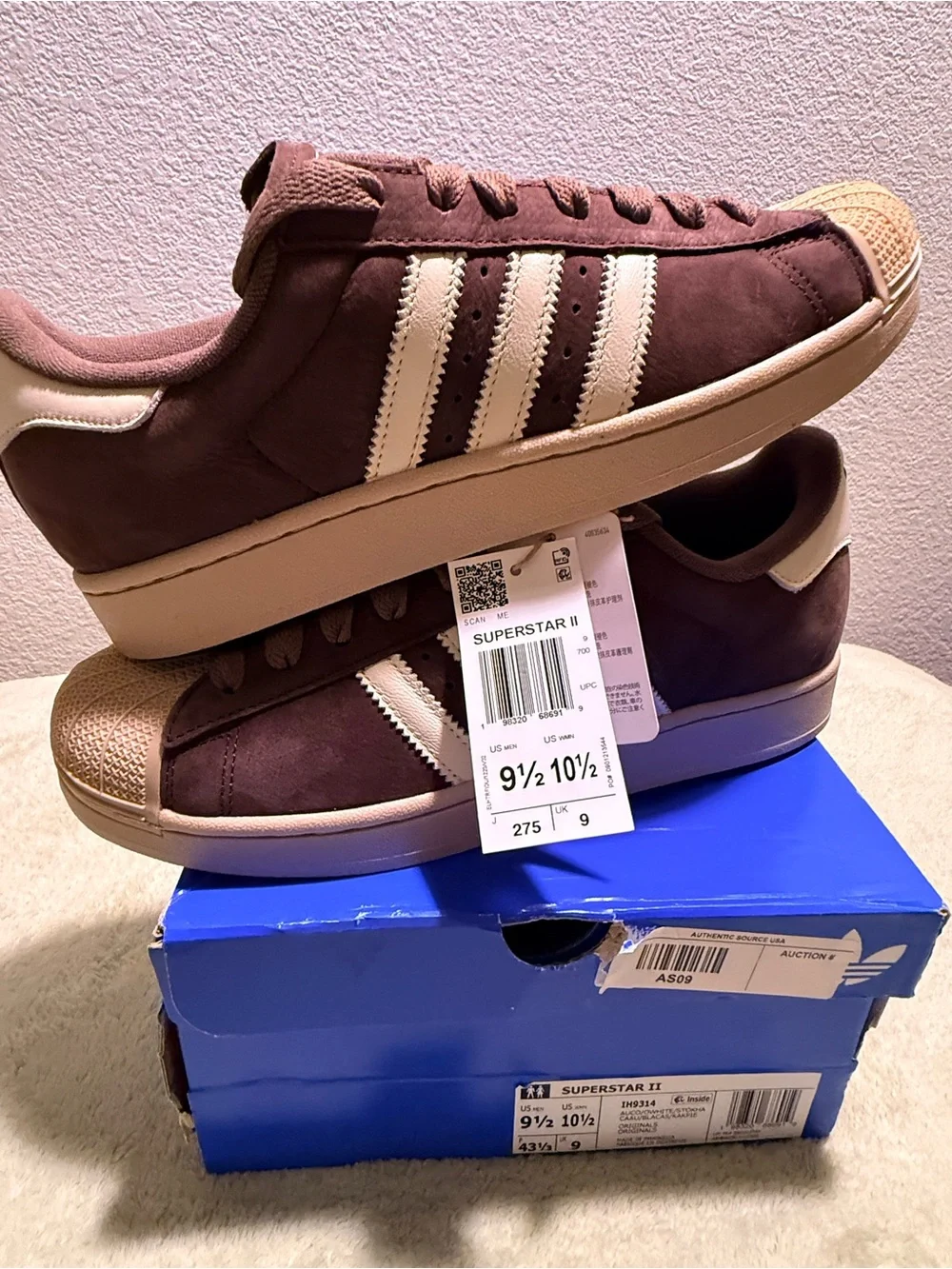 Adidas Superstar II “Aurora Coffee Stone Khaki” Men’s 9.5 Women’s 10.5 NWB&T #97