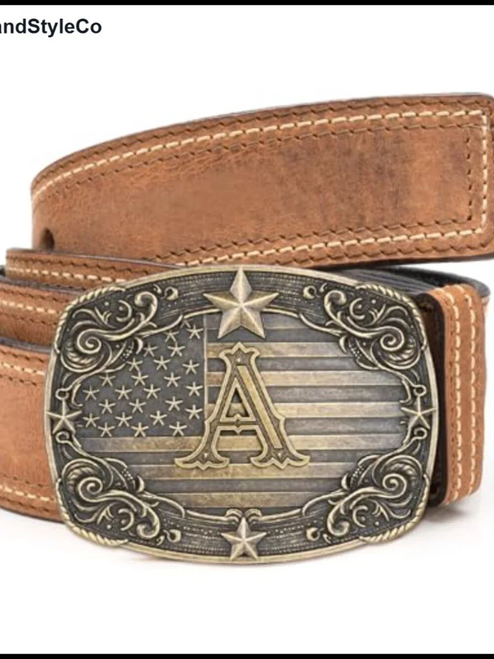 Western Initial Cowboy Belt Buckle Zinc Alloy 1.5 inch