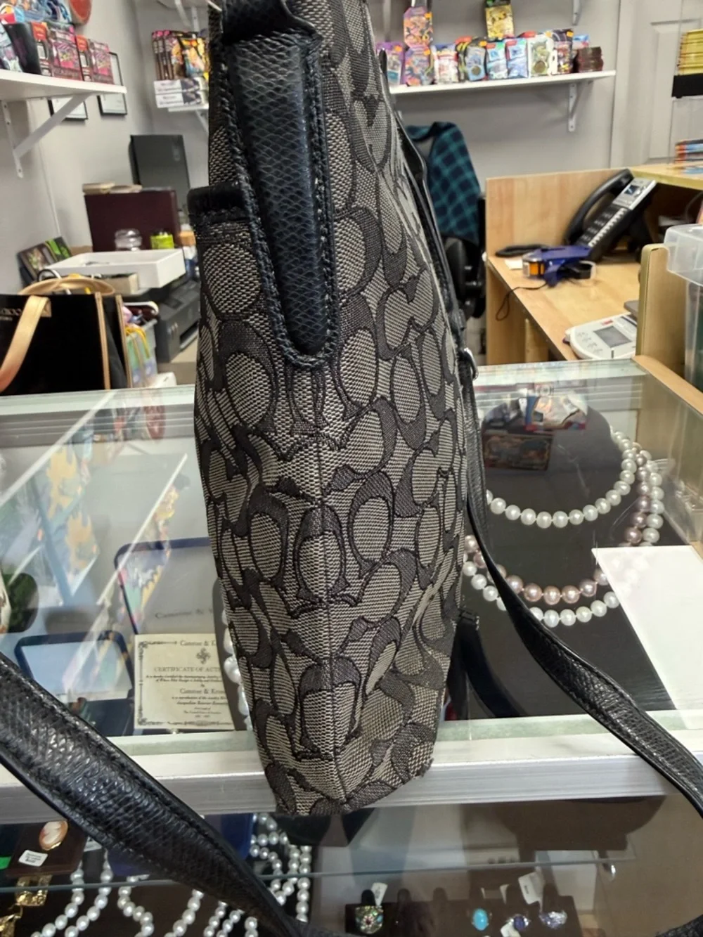 Coach Gray/Black Signature Crossbody Shoulder Bag