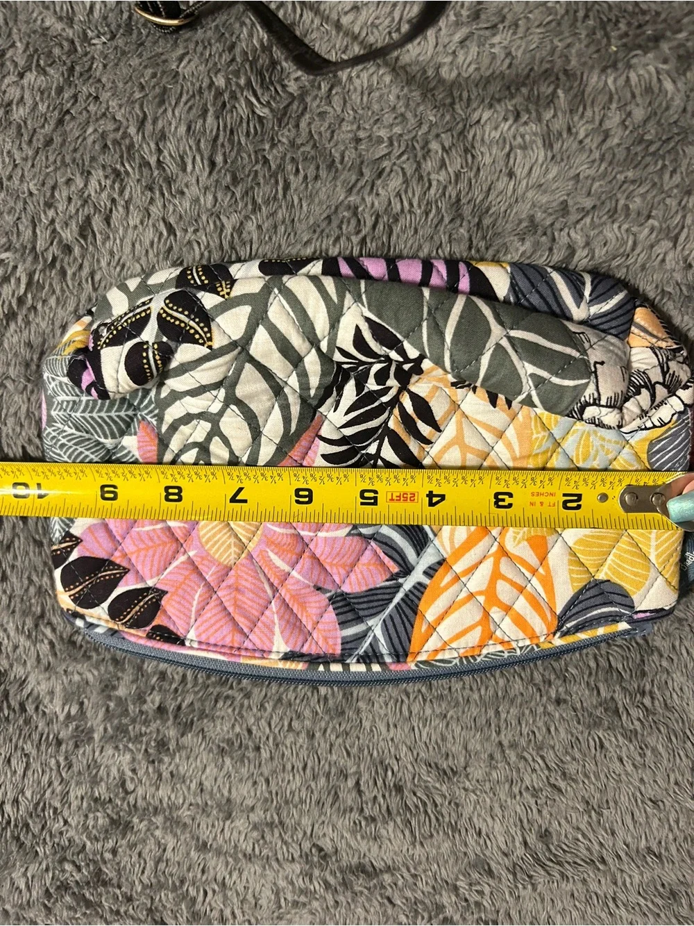 Vera Bradley Quilted Floral Cosmetic Pouch - Pink Yellow Black Cream