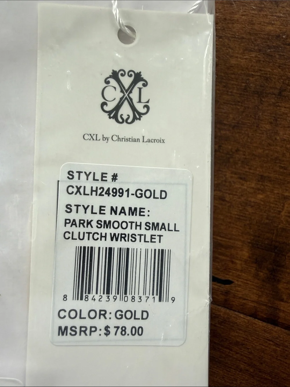 CXL Christian Lacroix Gold Wristlet Clutch NWT