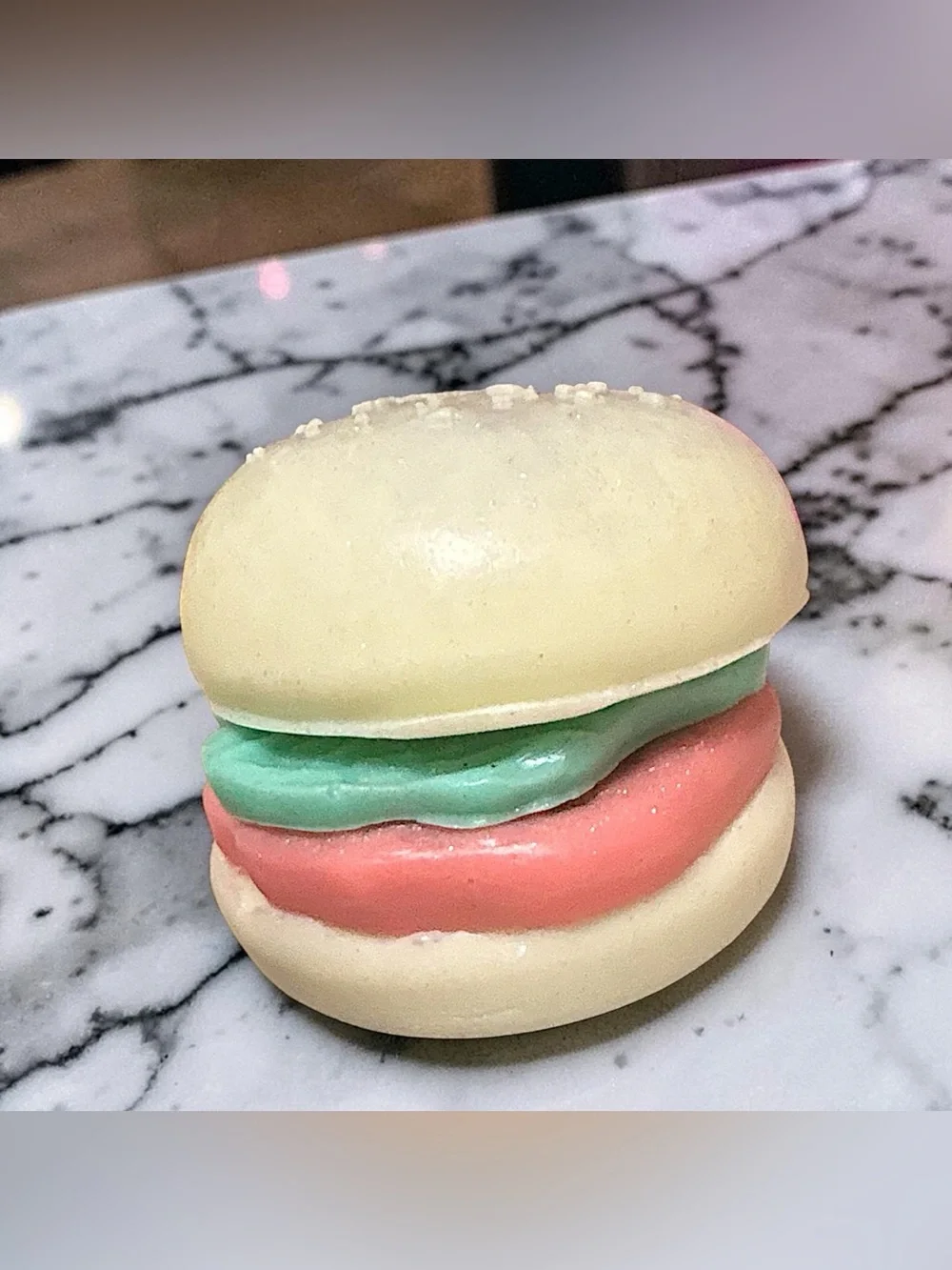 vanilla strawberry SOAP 4pc Hamburger 4x4in 10oz goat milk & donkey milk based