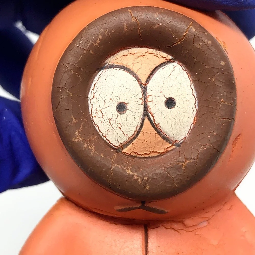 Vintage 1998 South Park Kenny McCormick Keychain Comedy Central Orange Foam Toy