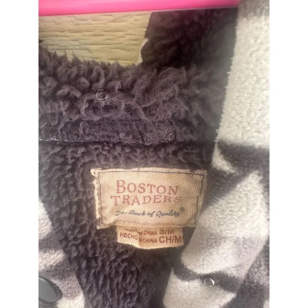 Boston Traders Southwest Aztec Geometric Fleece Hooded Jacket Men's Size S/M