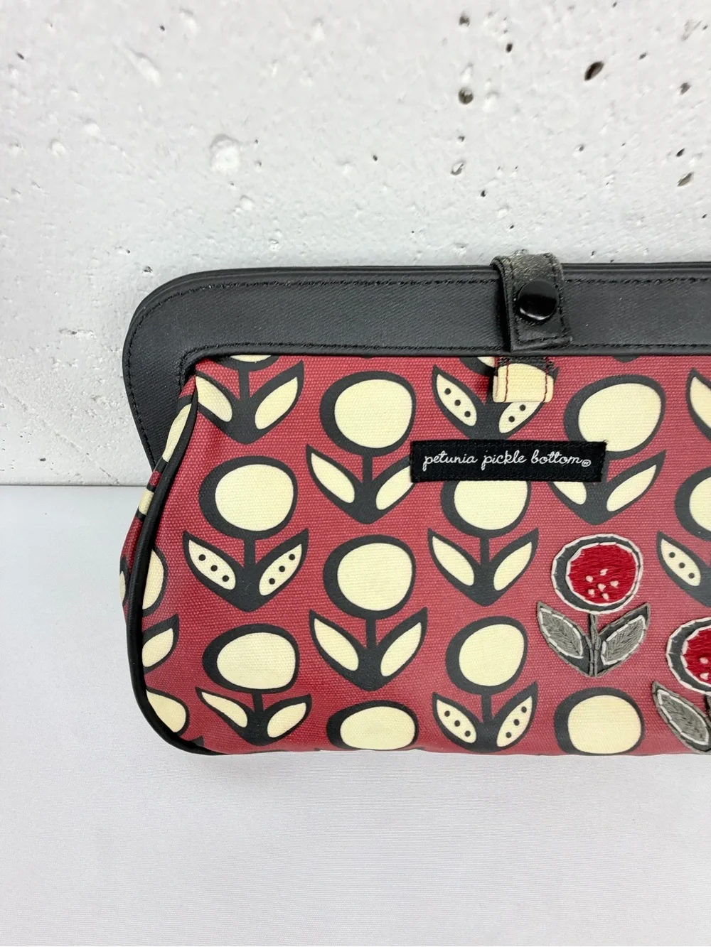 Petunia Pickle Bottom Red Floral Diaper Bag Shoulder Purse Bag