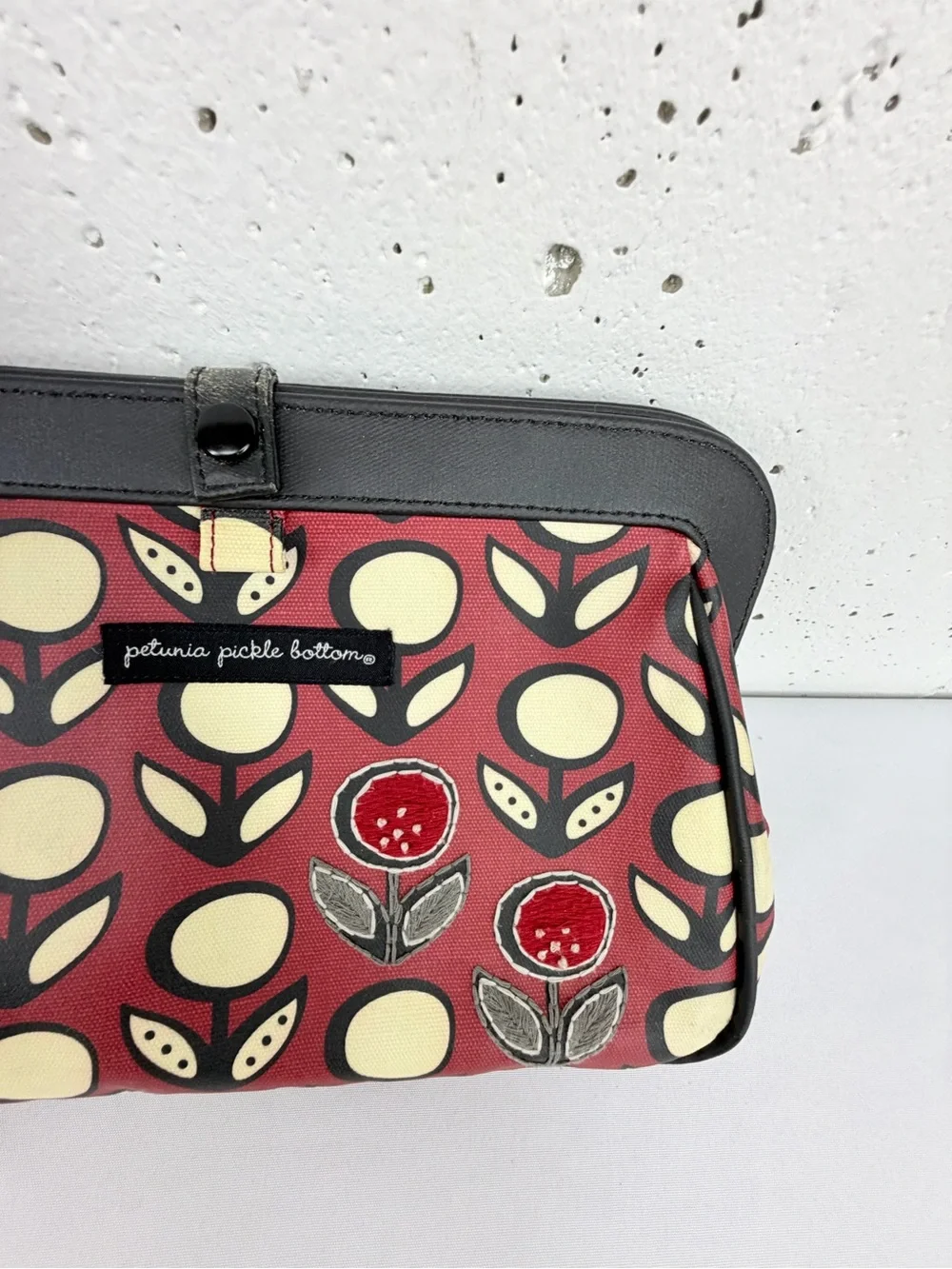 Petunia Pickle Bottom Red Floral Diaper Bag Shoulder Purse Bag