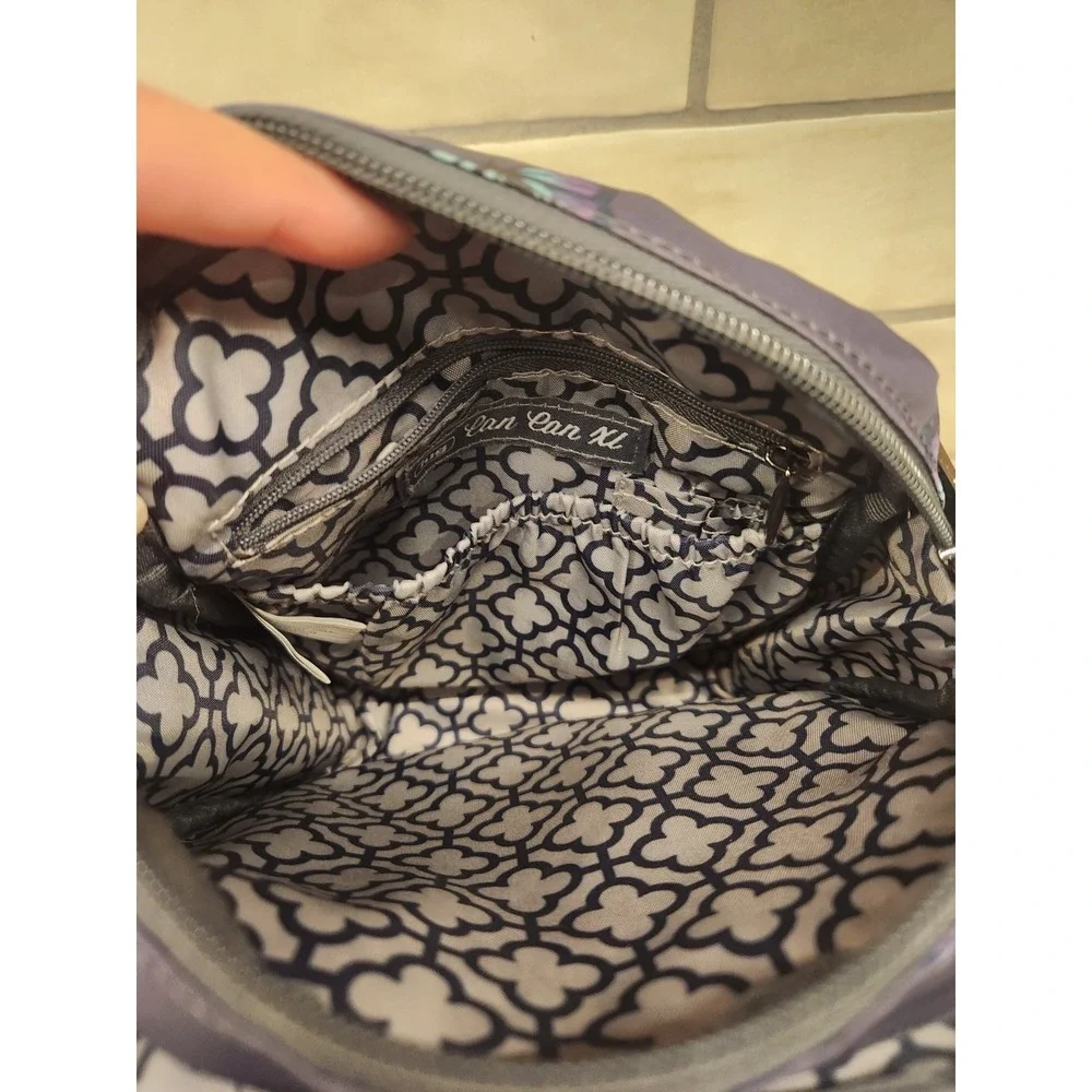 Lug Can Can XL Convertible Crossbody Bag, Purple Butterfly Polyester Lightweight