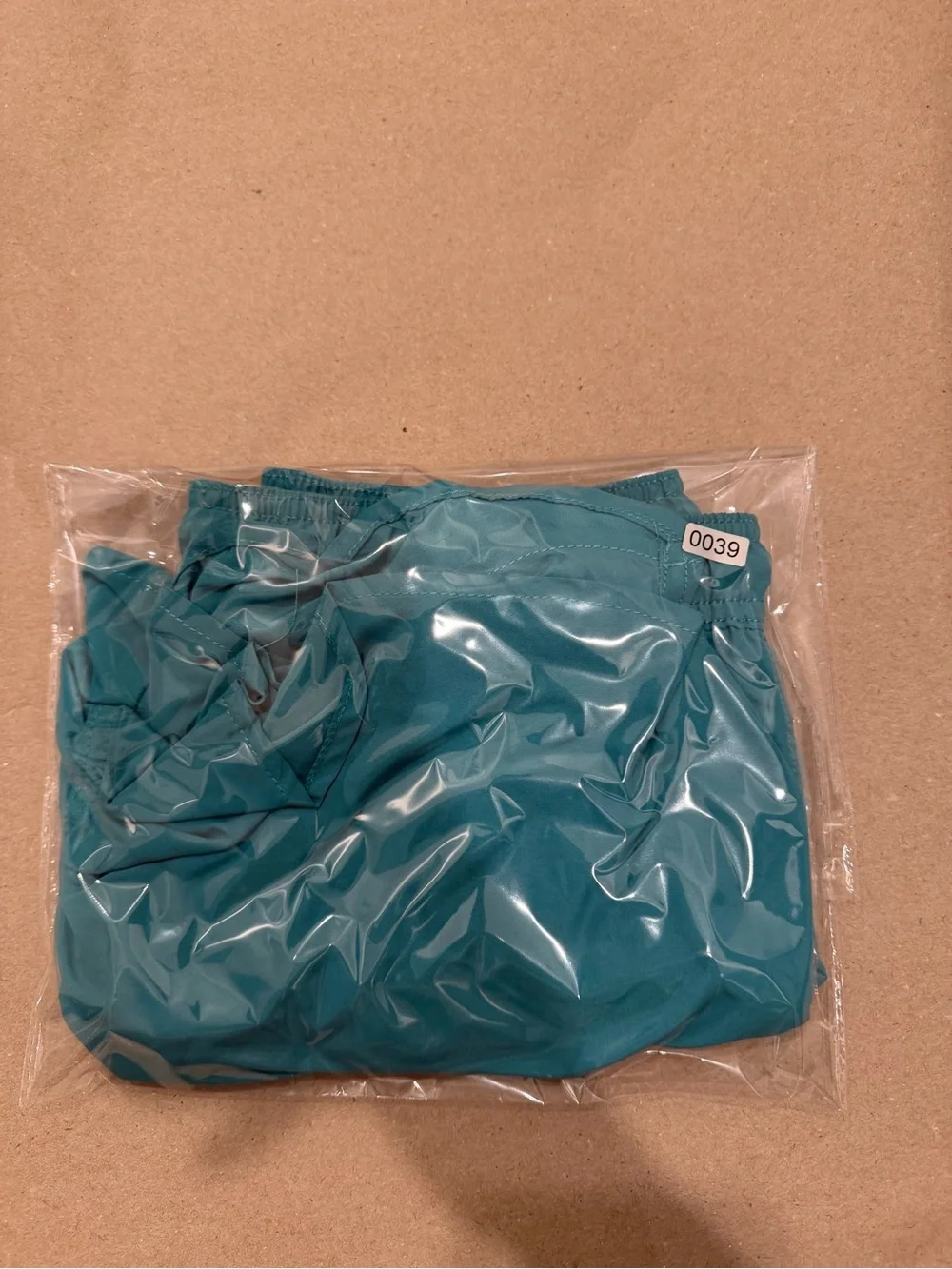 Pop Man Teal Blue Green Drawstring Swim Shorts Small
