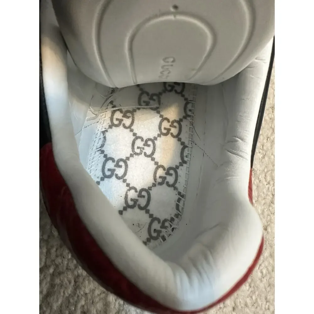 AUTHENTIC GUCCI ACE WEB DESIGN SNEAKERS GG 9.5 (fits USA 10.5) 757892