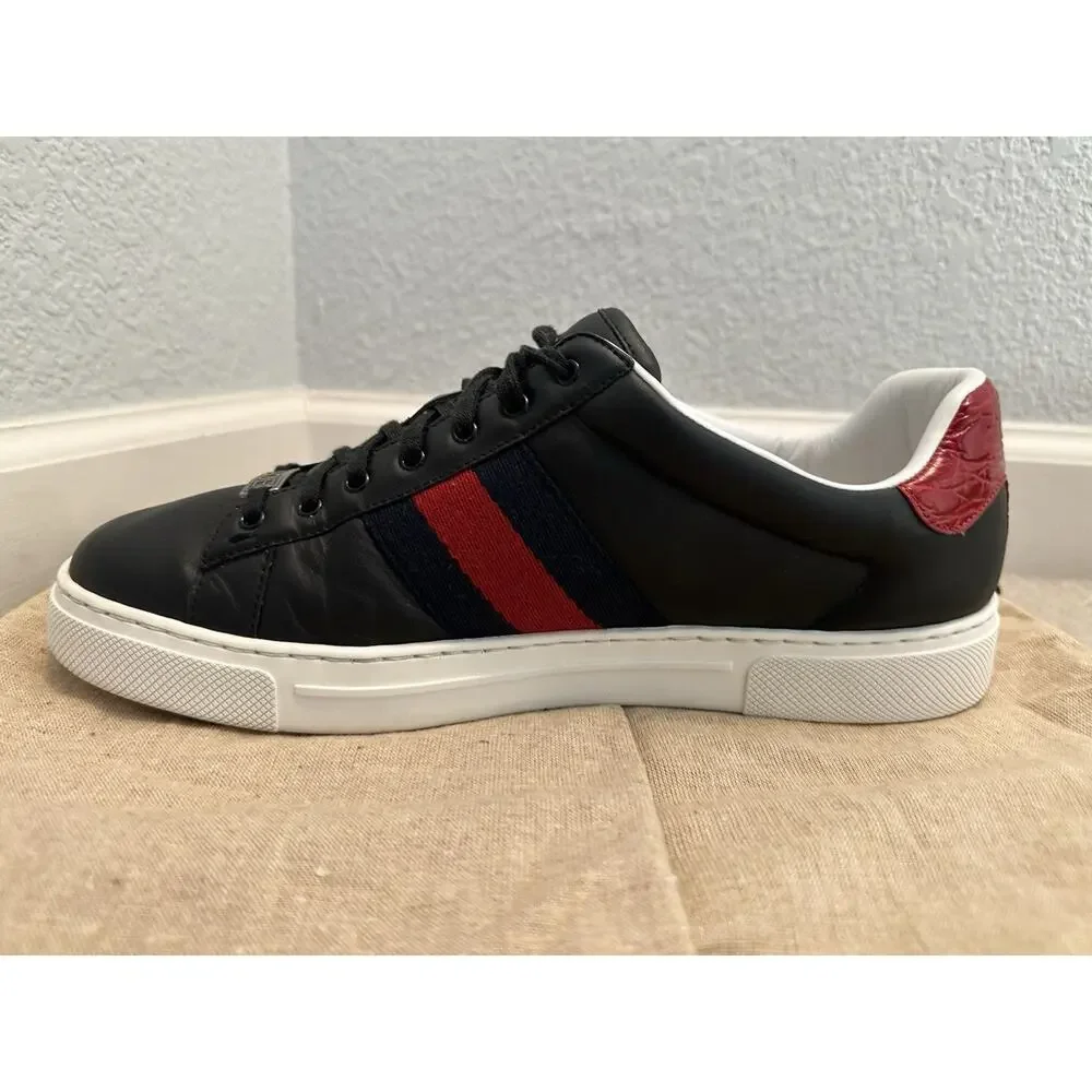 AUTHENTIC GUCCI ACE WEB DESIGN SNEAKERS GG 9.5 (fits USA 10.5) 757892