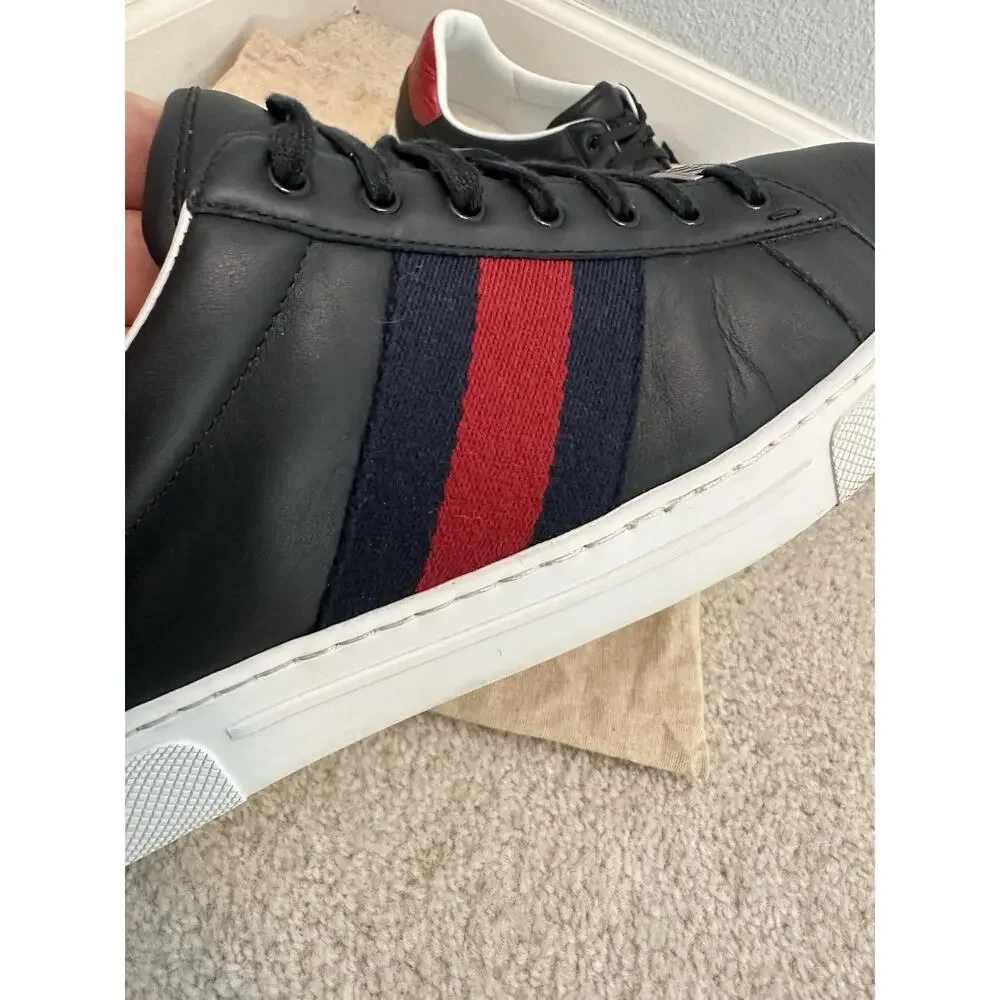 AUTHENTIC GUCCI ACE WEB DESIGN SNEAKERS GG 9.5 (fits USA 10.5) 757892