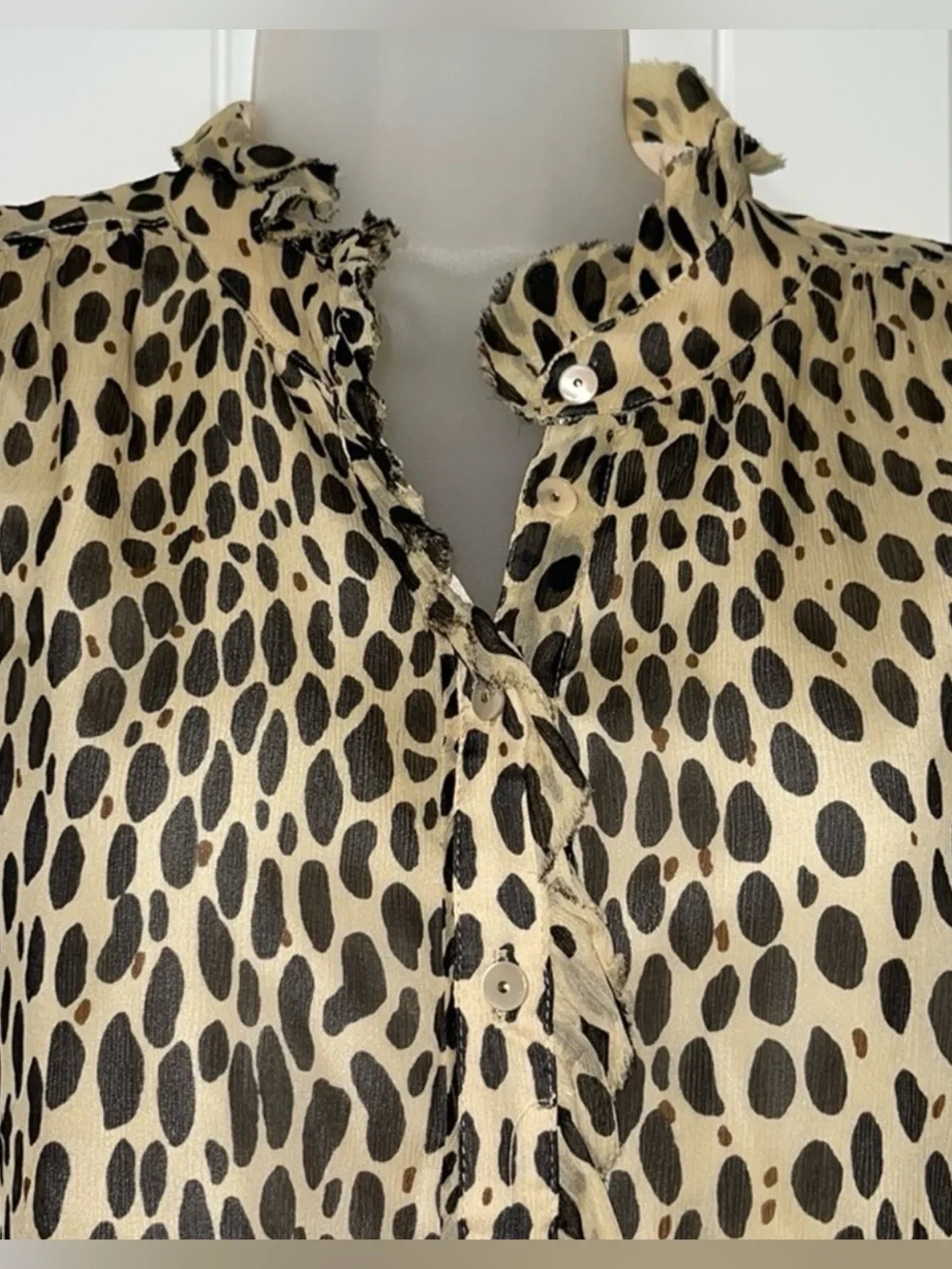 J. Crew Natasha Wildcat Animal Print Silk Sleeveless Blouse size 2