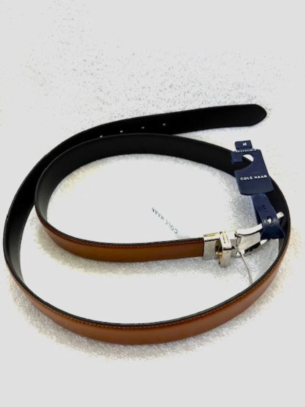 Cole Haan reversable tan/black leather belt NWT Size 1X