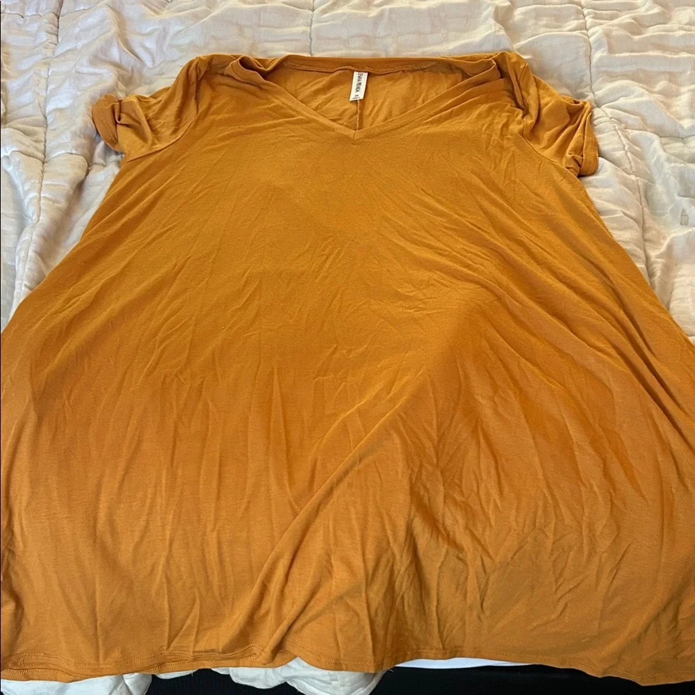 Zenana‎ Women's V-Neck mustard dress