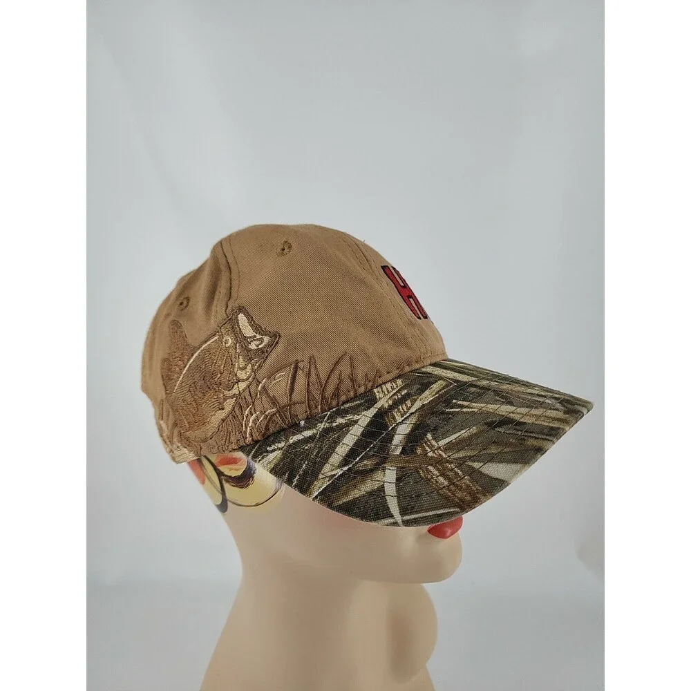 Big Mouth Bass Camo Strapback. HQS llc  brown / tan baseball cap