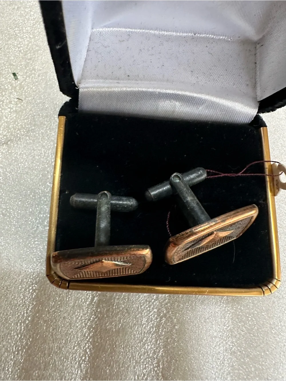 Copper Geometric Cufflinks – Classic Men's Accessory